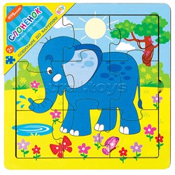Игра из дерева "Слонёнок" (собираем по картинке) (Baby Step)