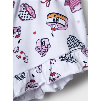 Комплект трикотажный для девочек: джемпер (футболка), шорты