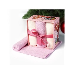 Набор махровых полотенец «Этель. Енот и лисичка», 30×30 см - 3 шт., хлопок 100%