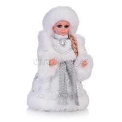 Сувенир музыкальный "Внучка деда мороза в белой шубе с поясом" с мелодией, 30 см
