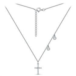 Колье из серебра с фианитами родированное 925 пробы 862803040Ф1