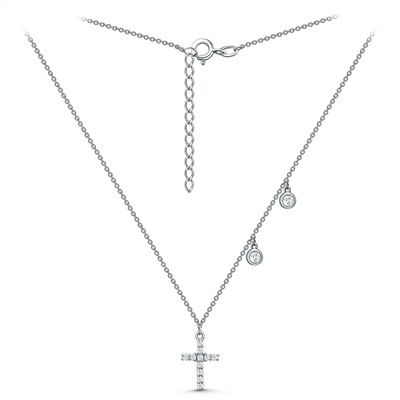 Колье из серебра с фианитами родированное 925 пробы 862803040Ф1