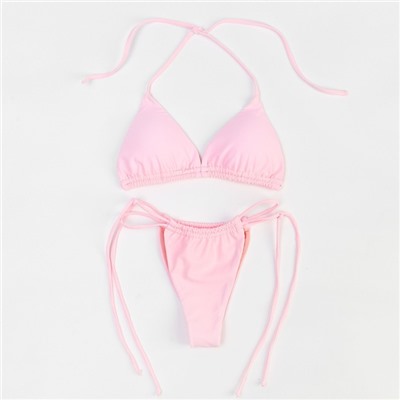 Купальник раздельный с завязками женский MINAKU, розовый, размер 46