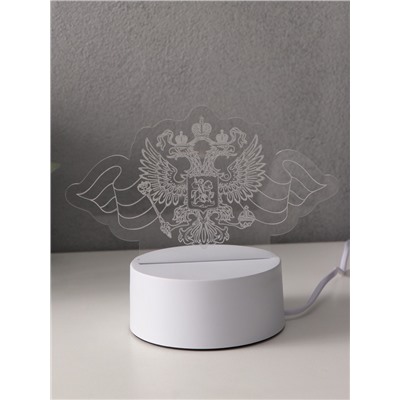 Светильник 3D RISALUX «Герб», LED-ночник, RGB, от сети, 9.5×16×9.9 см