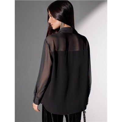 Блузка полупрозрачная из креп шифона