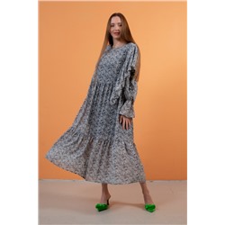 Платье шифон  LOVE052/04/Белый, черный