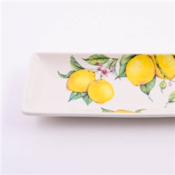 60179 Блюдо сервировочное прямоугольное Лимонный праздник доломит LR (х24)