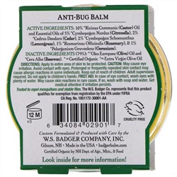Badger Company, Бальзам с защитой от насекомых с цитронеллой и розмарином, 56 г (2 унции)