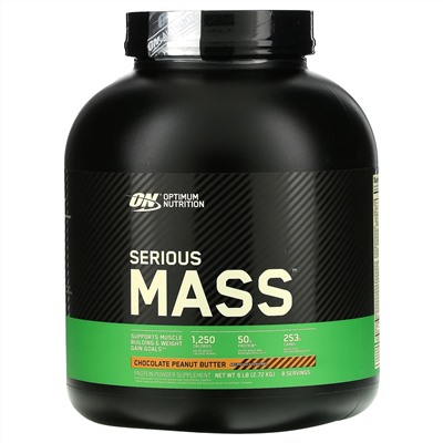 Optimum Nutrition, Serious Mass, Protein Powder Supplement, Chocolate Peanut Butter, 6 lb (2.72 kg)