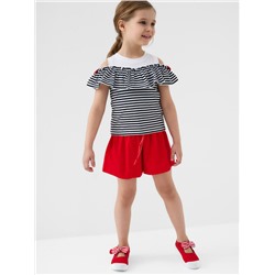 Комплект трикотажный для девочек: джемпер (футболка), шорты