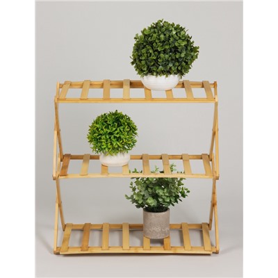 Подставка для цветов Greengo, 3 полки, 50×25×46 см, напольная, бамбук