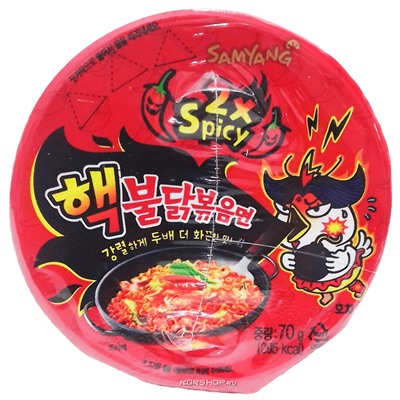 Экстра острая лапша со вкусом курицы 2хSpicy Samyang, Корея, 70 г Акция