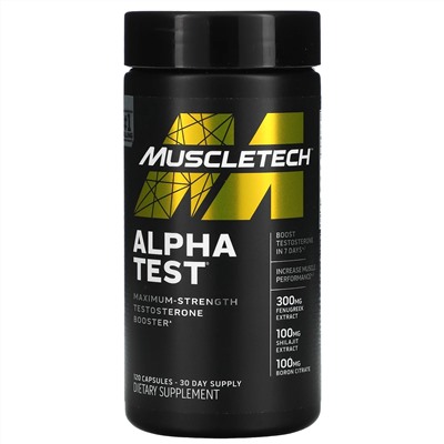 Muscletech, Alpha Test, 120 Capsules