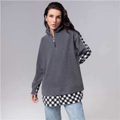 Свитшот с имитацией многослойности, Путешествие начинается (мокрый асфальт)