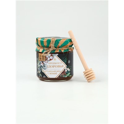 Подарочный набор новогодний «Тепла», мёд с мумие 250 г, чай 50 г, ложка