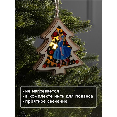 Подвеска световая «Девочка с игрушками», 11×12 см, от батареек LR41×3, свечение тёплое белое