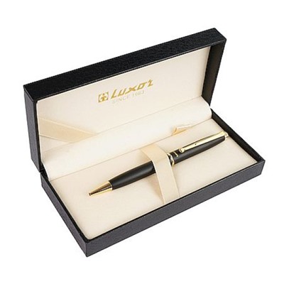 Ручка автоматическая шариковая металлическая "LANCIA" 0.7мм синяя,черный/золото , футляр 210202 Luxor