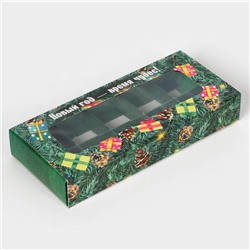 Коробка под 10 конфет новогодняя «новый год - время чудес», 9.5×22×3.5 см