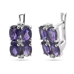 Серьги из серебра аметист, Келли