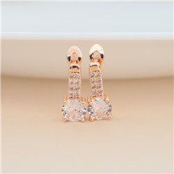 Серьги ювелирная бижутерия коллекция "Дубай", покрытие позолота, вставка: фианиты, цвет: прозрачный, арт.213.588