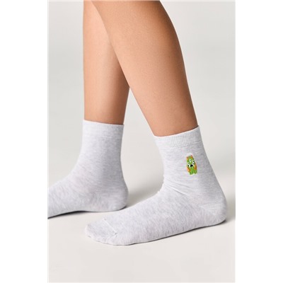 Детские носки CONTE-KIDS Однотонные хлопковые носки с вышивкой TIP-TOP