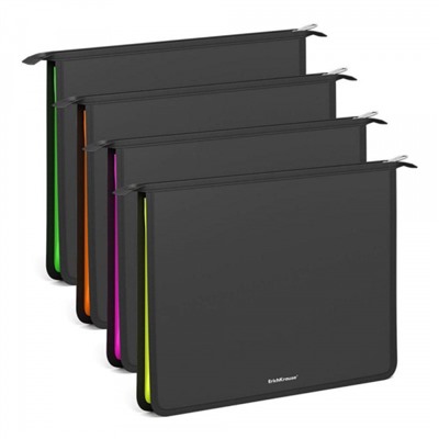 Папка для тетрадей А4 на молнии сверху Matt Accent ассорти 55049 ErichKrause