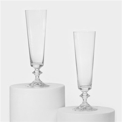 Набор стеклянных бокалов для шампанского «Бэлла», 205 мл, 2 шт.