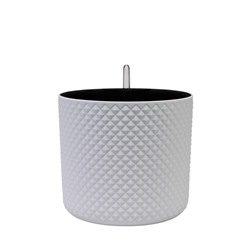 Кашпо для цветов «Фасет», 6.2 л, d=22 см, h=20 см, пластиковое, с автополивом, со вставкой, белое