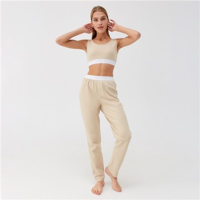 Брюки домашние женские MINAKU: Home collection, бежевые, размер 42
