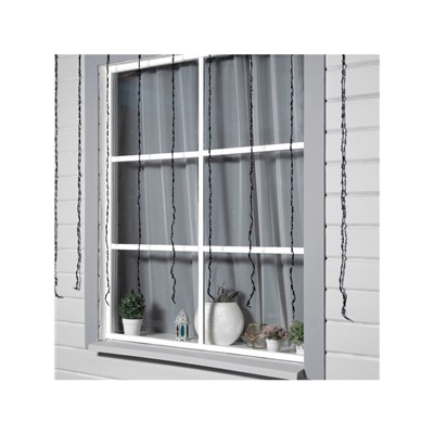 Гирлянда «Водопад» 2×1.5 м, IP44, тёмная нить, 400 LED, свечение бело-синее, 8 режимов, 220 В