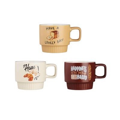 Кружка 340мл, фарфор, 3 дизайна Бейкери MILLIMI