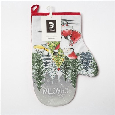 Варежка-прихватка «Желаю счастья», 20×28 см, МИКС, 100% хлопок, ватин 250 г/м²