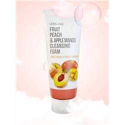 LEBELAGE - ПЕНКА ДЛЯ УМЫВАНИЯ С ЭКСТРАКТАМИ ПЕРСИКА И МАНГО FRUIT PEACH & APPLE MANGO CLEANSING FOAM, 100 ML