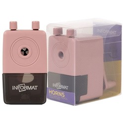 Точилка механическая с контейнером "HORNS" розовая MTHR-Rd inФОРМАТ