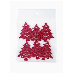 Декор "Красные елочки", набор 6 шт.