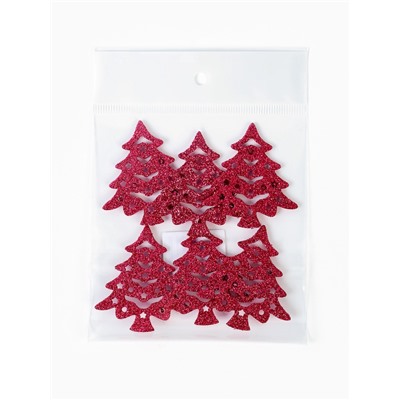 Декор "Красные елочки", набор 6 шт.