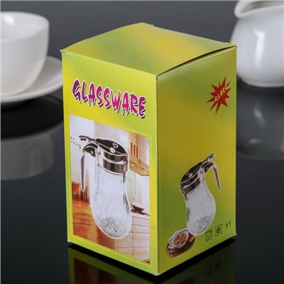 Сахарница «Волна», 150 мл, 7×9×11 см, с дозатором, стекло