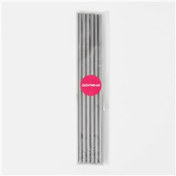 Набор металлических трубочек Straws, 6 шт., 21 см, сталь 304