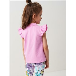 Джемпер трикотажный с воротником поло для девочек