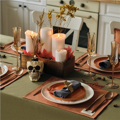 Скатерть «Этель» Kitchen 150×110 см, 100% хлопок, саржа 220 г/м², зелёная