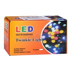 Электрогирлянда 9м, 100 ламп, холодный