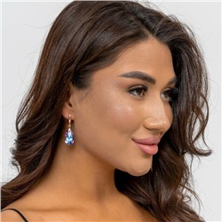 Серьги коллекция "Дубай" покрытие позолота, камень сиреневый с голубым, 142905, арт.947.647