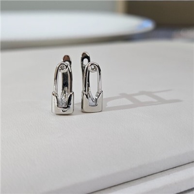 Серьги булавка ювелирная бижутерия, покрытие посеребрение, арт.313.296