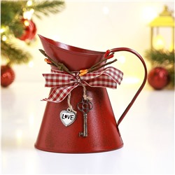 Кашпо «Ведерко Рустад», 10×13×13 см, красное