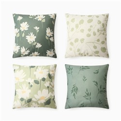 Наволочки декоративные набор 4 шт. «Этель. Цветение», 40×40 см, велюр