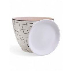 Горшок для цветов «Иллюзия», 8 л, d=30 см, h=23 см, с поддоном, керамика, белый