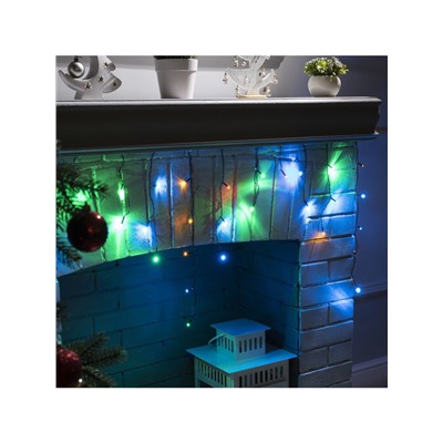 Гирлянда «Бахрома» 3×0.5 м, IP20, тёмная нить, 80 LED, свечение мульти, 8 режимов, 220 В