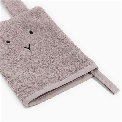 Набор «Крошка Я» (полотенце-уголок, рукавица, нагрудник), хлопок 100%, розовое