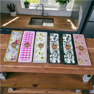 Кухонный коврик для смесителя Розовая, «дождевик» для кухонной раковины 38х14см