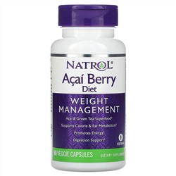 Natrol, Acai Berry Diet, для коррекции веса, 60 вегетарианских капсул